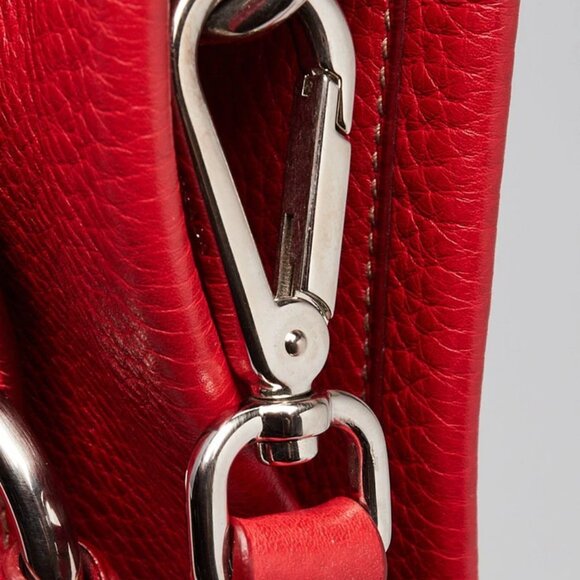 Prada Blue Vitello Daino Leather Convertible Shopping Tote Bag - Picture 7 of 12